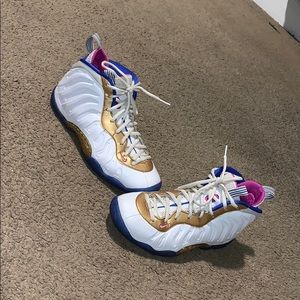 Gold,blue,purple and white Foams used once